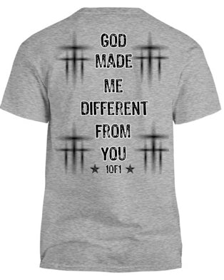 RealRare “God Made Me Different” T- Shirt Black & Grey