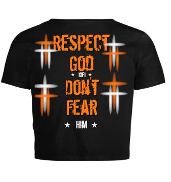 Women’s Crop Top “Respect God” RealRare T-Shirt